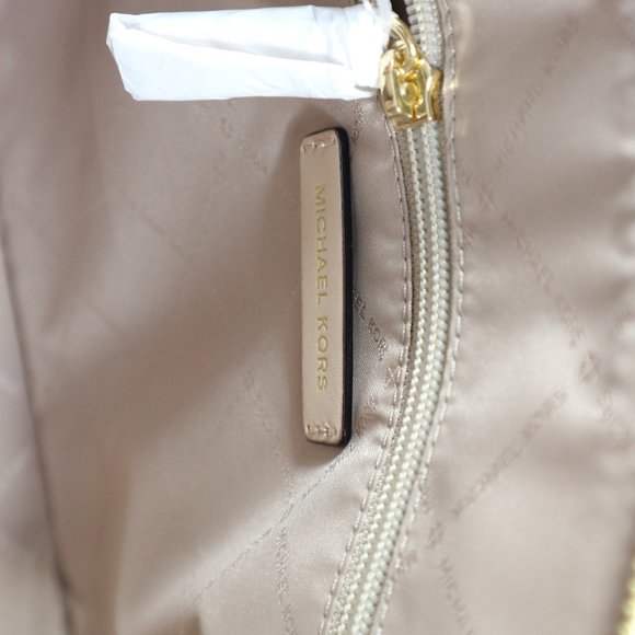 Michael Kors Emmy Large Top Zip Satchel Pale Gold - Picture 7 of 8